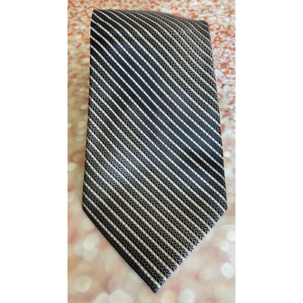 Joseph & Feiss Men 100% Silk Traditional Neck Tie Gray‎ / Bue / Yellow Hand-made